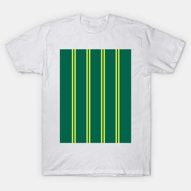 Notts County Green, Yellow Stripes 1985 T-Shirt by Culture-Factory